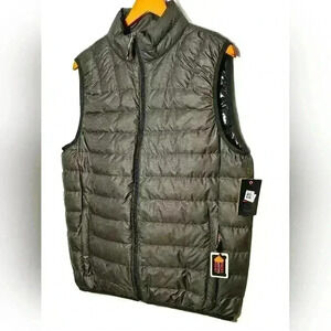 Hawke & Co Mens Performance Sport Grey Zip Puffer Vest Size Small